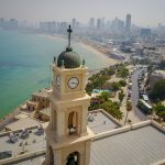 Bell tower, Jaffa, Tel Aviv, Israël, Vue aérienne